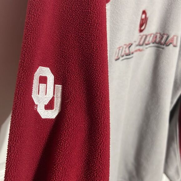 🔥🔥 OKLAHOMA OU SOONERS 1/4 ZIP Fleece Pullover Sweatshirt Jacket - EUC - XL - Picture 11 of 12